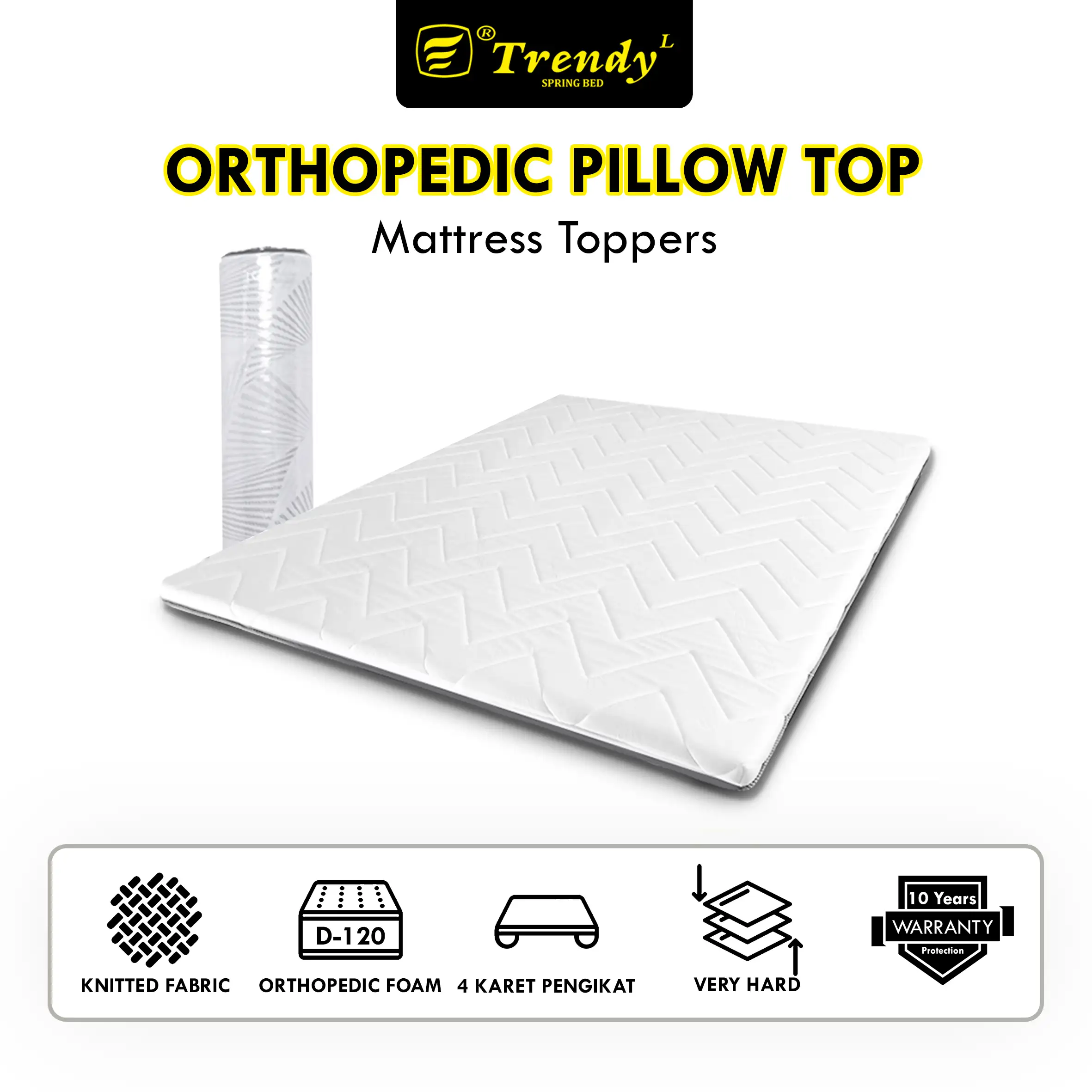 Trendy Topper Orthopedic - Mattress Toppers Spons Rebonded D120 (Press & Roll)