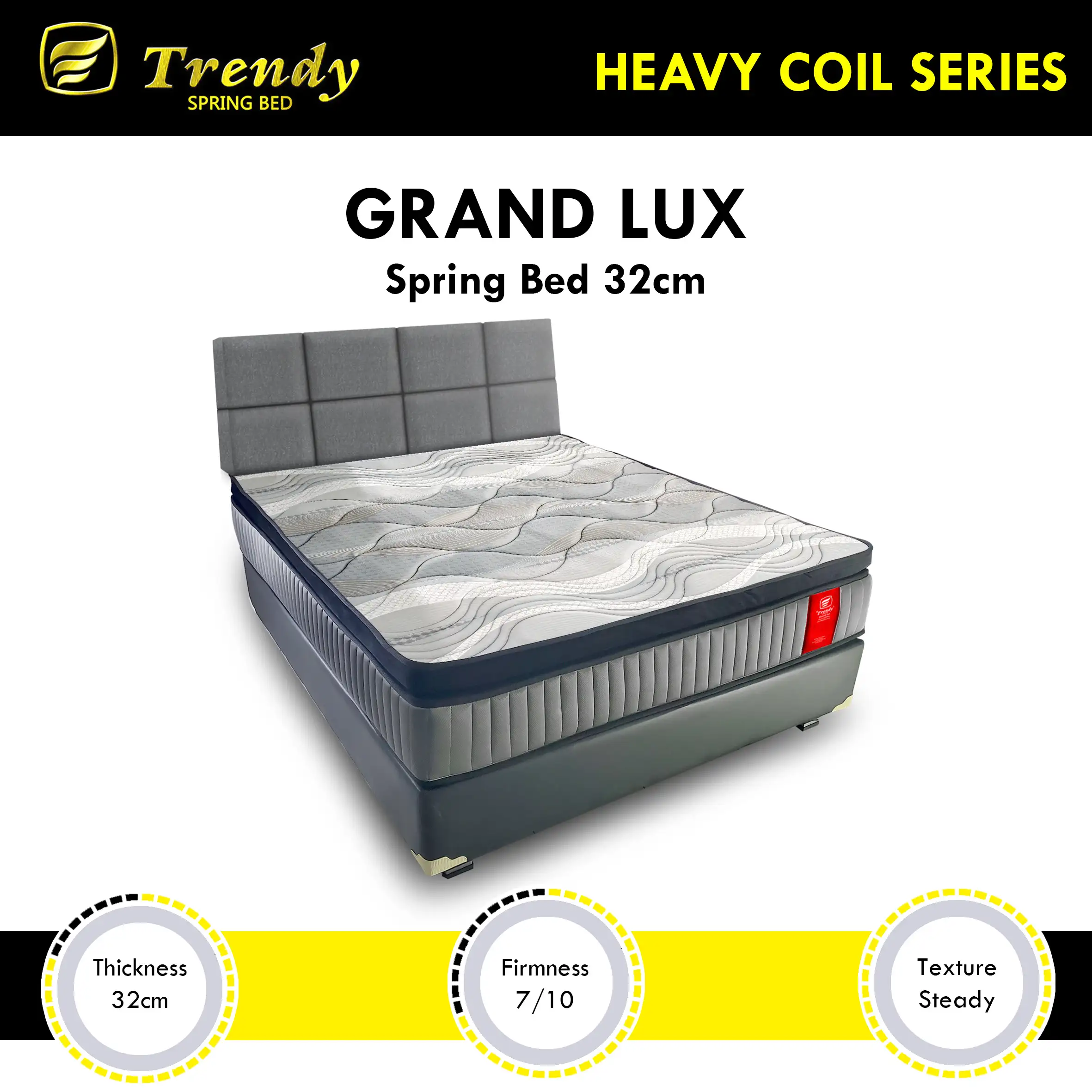 Trendy Kasur Spring Bed Grand Lux 32cm - Bonnell Spring Non Vacuum