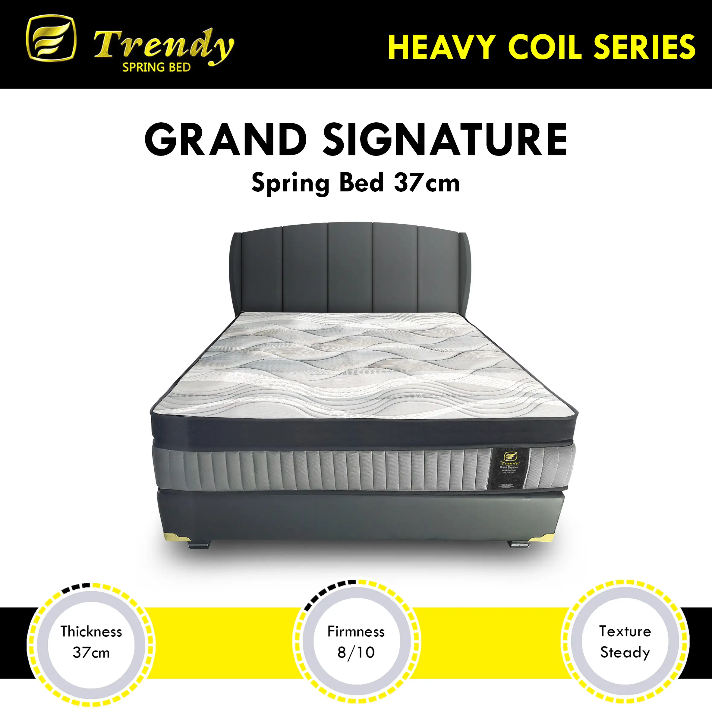 Trendy Kasur Spring Bed Grand Signature 37cm - Bonnell Spring Non Vacuum