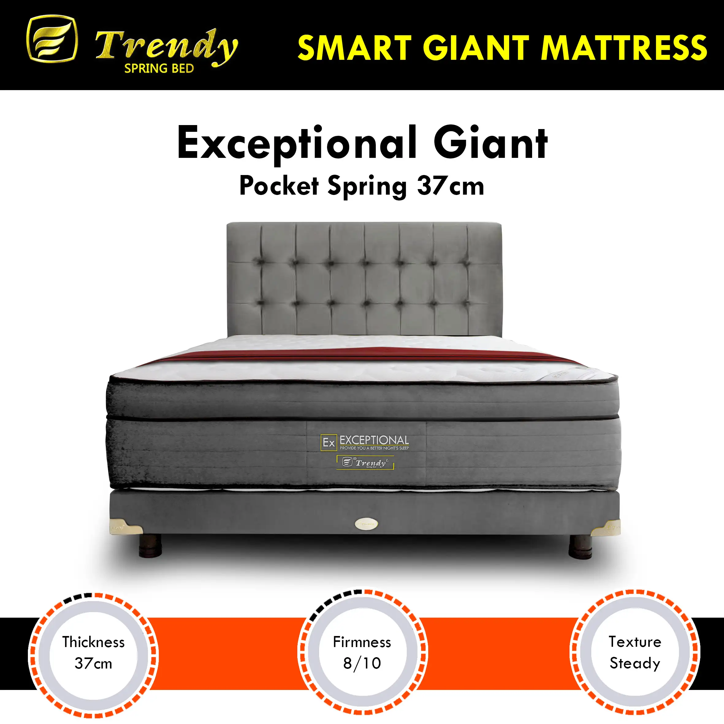 Trendy Kasur Spring Bed Exceptional Giant 37cm - Pocket Spring Non Vacuum