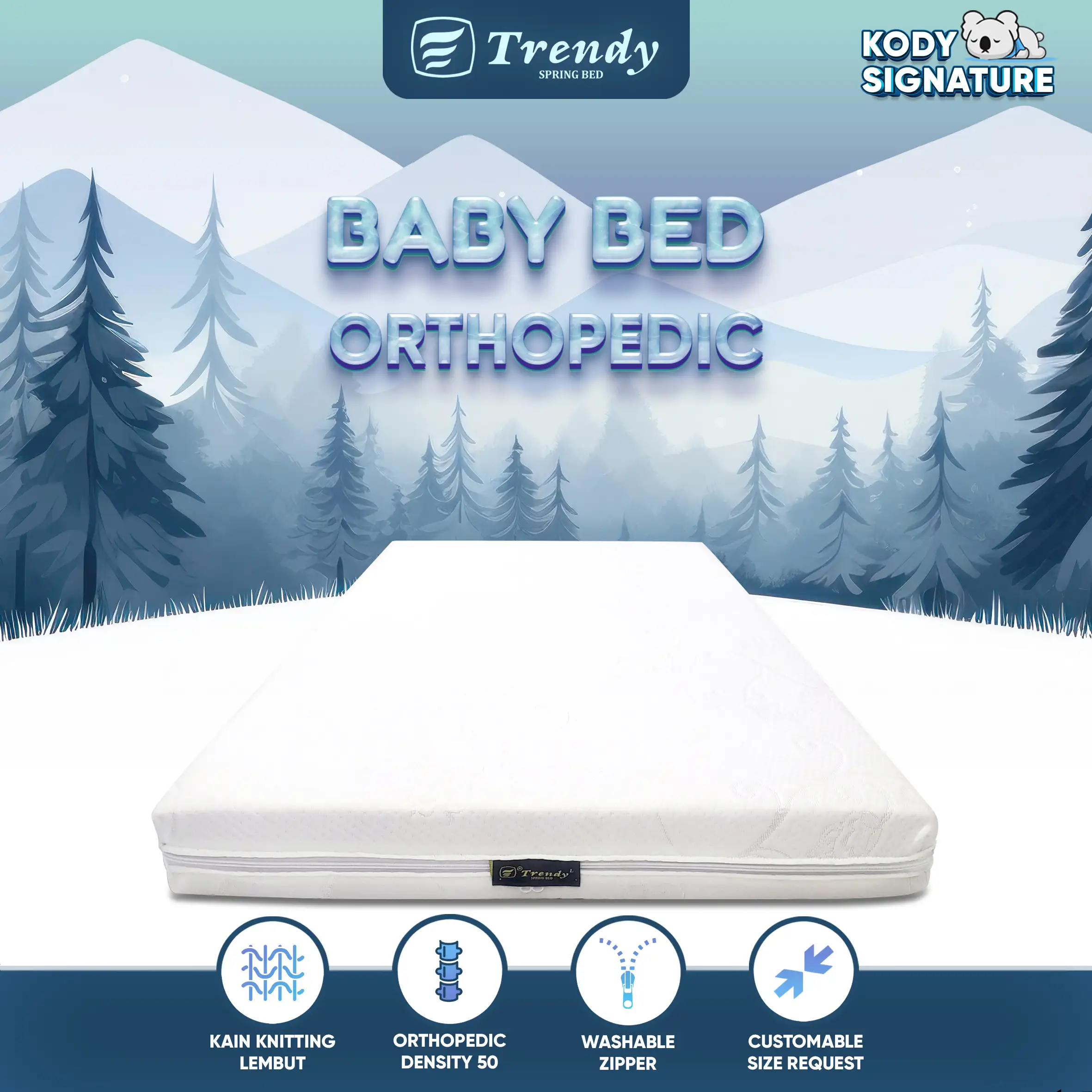 Kody Trendy Baby Bed - Kasur Bayi Orthopedic Busa Density 50